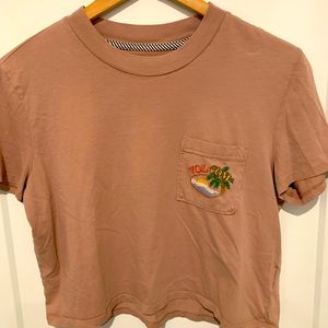 Girls crop rose colored Volcom tshirt
